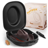 BRANTMAKER Cowboy Hat Box exterior shows rugged shell for travel protection.