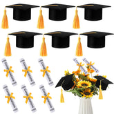 Breling graduation cap with tassel adds centerpiece charm.