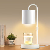 Briever candle warmer lamp base in white wood for stable fragrance release