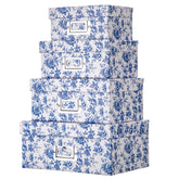 Briful blue and white porcelain storage box with lid for nesting and space-saving display.