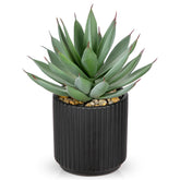 Briful succulents artificial agave in black pot adds realistic flair to shelves.