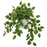 Briful Watermelon Peperomia tabletop silk plant adds low-maintenance greenery.