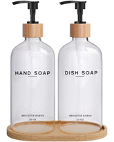 Brighter Barns clear glass dispenser with pump for stylish hand soap use
