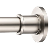 BRIOFOX satin nickel shower rod close-up showing rust-proof metal quality for bathroom decor