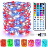 BrizLabs July 4th fairy lights 66ft remote setup for effortless party ambiance