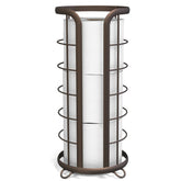 Brookstone bronze toilet paper holder stand with open storage for spare rolls