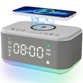 Broserengy Tech alarm clock with wireless charger in use for convenient phone charging