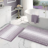 BSICPRO bath mat set 20x32 lavender with plush chenille for cozy, quick-drying feet.