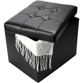 Bsketa storage ottoman foam-seat for a comfortable footrest.