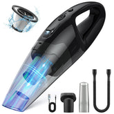 BSRCO handheld vacuum with LED light highlighting hidden car debris