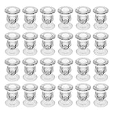 BTGLLAS glass taper candle holders, 24-piece clear set for elegant dining.