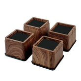 BTSD-home bed riser 3-inch exterior with wood grain elevates beds for easier vacuuming