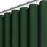 BTTN Emerald Green linen-texture fabric shower curtain adds luxury and privacy to your bathroom.