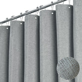 BTTN grey fabric shower curtain with linen texture for privacy and style