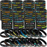 Bucherry 120-pcs motivational wristbands pack for classroom rewards.