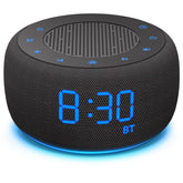 BuffBee alarm clock with Bluetooth speaker for easy bedside listening.