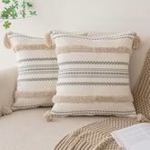 BUIOVBEY boho pillow cover with textured stripe design for cozy living rooms