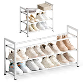 Bumusty 3 tier expandable shoe rack in closet setup organizes shoes efficiently