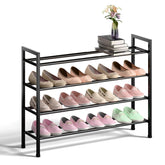 Bumusty expandable shoe rack extended in closet saves space and fits tight areas.