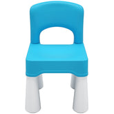 burgkidz toddler chair front view in blue for independent seating at tables