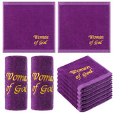 Buryeah purple pastor towelsβfront view for church display and daily hand drying.