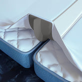 Buve Bed Bridge demonstrates seamless connection for a unified sleep surface between twin beds.