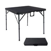Byliable 34-inch square folding table top view with water-resistant HDPE for outdoor use.