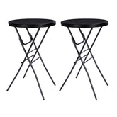 Byliable 28-inch folding round high-top table for indoor or outdoor parties.