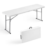 Byliable folding table 6ft narrow top view shows smooth HDPE surface for events