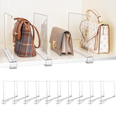 BYSOQIJAH clip-on shelf divider shows adjustable fit for tight closets