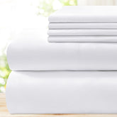 BYSURE hotel luxury bed sheets flat sheet in white, ultra-smooth and breathable.