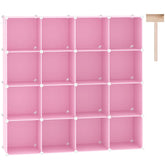 C&AHOME cube storage organizer in pink, showing modular shelves for tidy spaces.