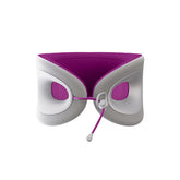 Cabeau Evolution X neck pillow in amethyst, angled view for supported naps on long flights.