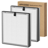 Cabiclean APH3000 filter front view shows 3-stage filtration for clean air