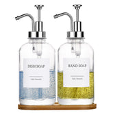 Cabo Deseado glass soap dispenser with pump for a tidy bathroom.