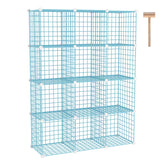 C&AHOME wire cube storage assembly demonstrates modular setup for living room organization.