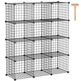 C&AHOME wire cube storage front view demonstrates modular organization for living spaces.