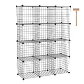 C&AHOME wire cube storage front view showing organized shelves