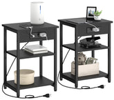 CALERTAIN end table with charging station keeps devices organized and within reach
