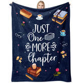 Calibron book lovers blanket in navy, a warm reading companion for chilly evenings.