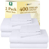 California Design Den 2-pack full-size sheets flat and fitted for easy bed making.