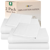 California Design Den 2-pack twin top sheet in sateen for silky softness.