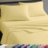California Design Den butter flat sheet in sateen for silky, breathable comfort.