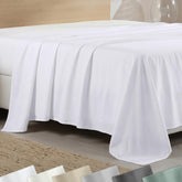 California Design Den cal king flat sheet with soft texture for breathable comfort.