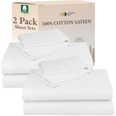 California Design Den king flat-top sheet in soft sateen for smooth sleeping comfort.