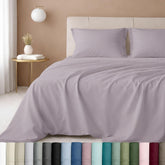 California Design Den lavender flat sheet with silky smooth feel for restful nights