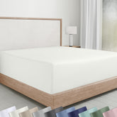 California Design Den queen fitted sheet with deep pocket for secure fit.
