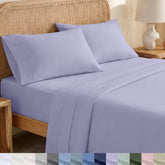 California Design Den queen flat sheet Lavender Mist for crisp, breathable nights.