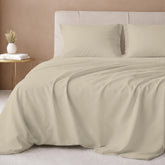 California Design Den queen deep-pocket fitted sheet for secure mattress fit.