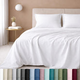 California Design Den queen sheet sateen closeup shows silky sheen and luxurious feel